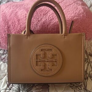 Tory Burch Brown Satchel with Logo